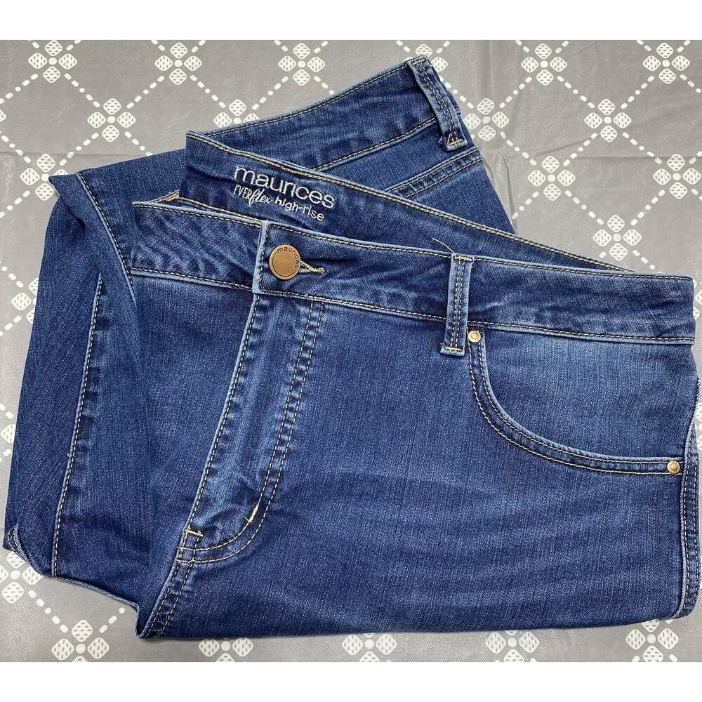 Maurice’s Womens Sz 22W Everflex High Rise Jeans Waist 42” Pants Slim Fit A7